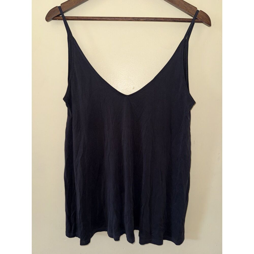 Silence + Noise uo black deep v-neck cami tank top size m